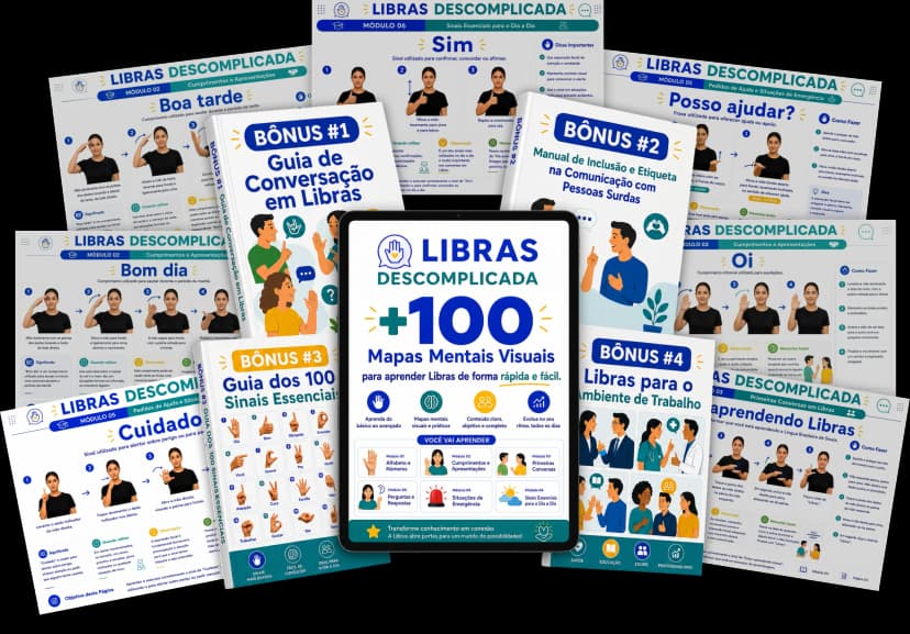 Mockup do Plano Completo — biblioteca +100 mapas mentais e 4 bônus